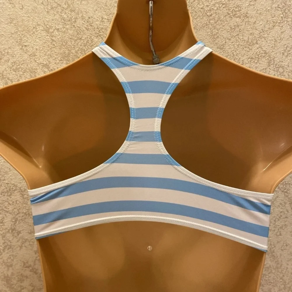 SHEIN Tropical Blue and Pink Bikini Top